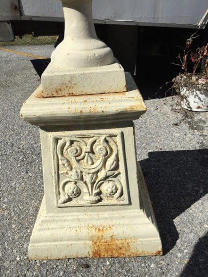 antique white garden urn