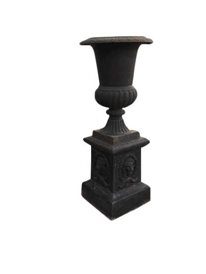 antique cast iron garden urn