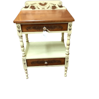 Hitchcock Cherry and Cream Painted Nightstand