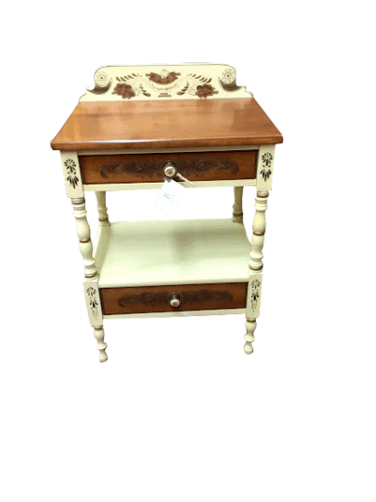 Hitchcock Cherry and Cream Painted Nightstand