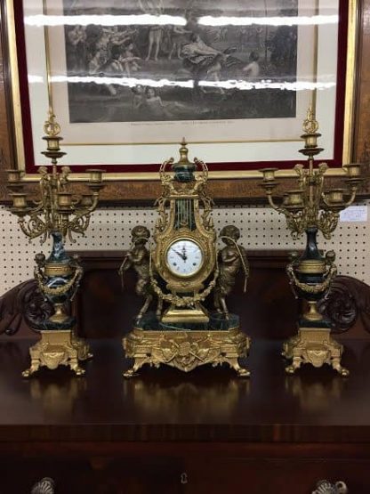 clock and candelabra set