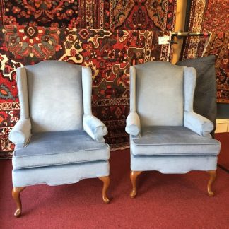 blue wing back chairs