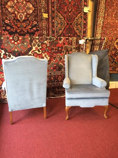 blue wing back chair