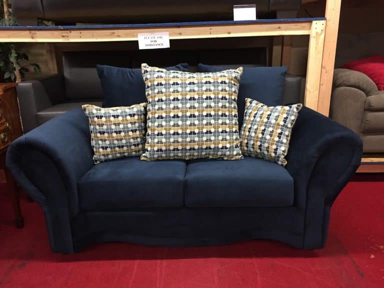 blue loveseat