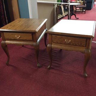 oak queen anne end tables