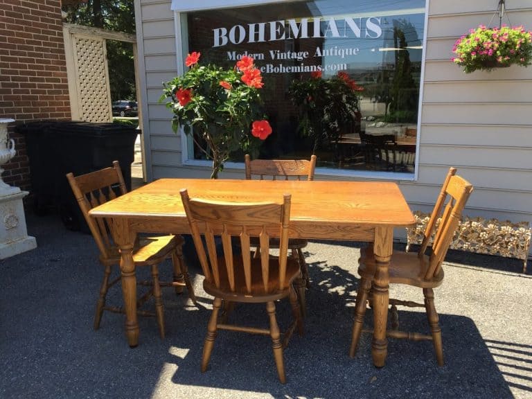 oak table and chair set