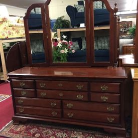 cherry dresser with mirror