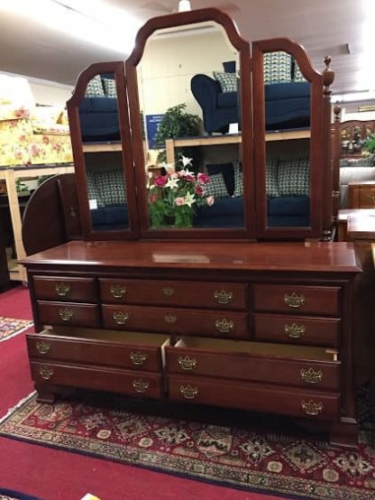 cherry dresser with mirror