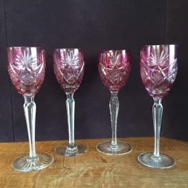 pink bohemian crystal glasses