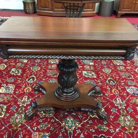 antique mahogany carved games table