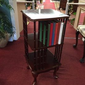 mahogany revolving book stand