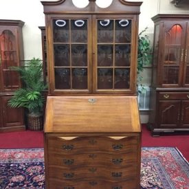 Vintage Maddox Secretary Desk with Bubble Glass