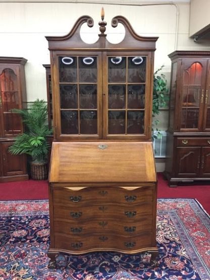 Vintage Maddox Secretary Desk with Bubble Glass