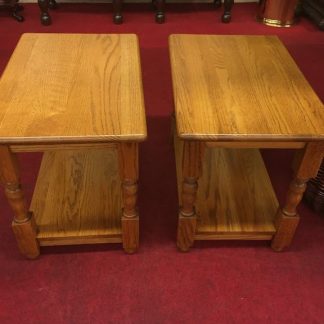 Solid Golden Oak End Tables