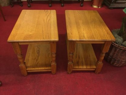 Solid Golden Oak End Tables