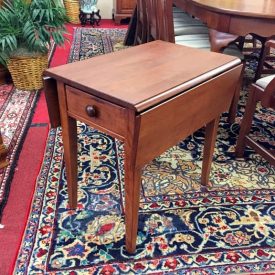 Custom Made Cherry Drop Leaf Side Table