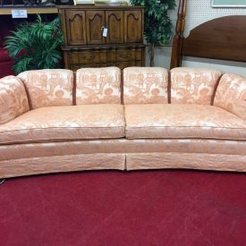 Drexel Heritage Pink Curved Oriental Style Sofa