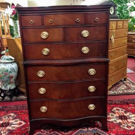 Drexel Mahogany Serpentine Chest on Chest