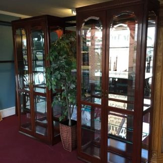 Knob Creek Lighted Cherry Curio Cabinets