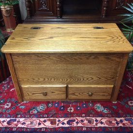 Oak Blanket Chest with Two Drawers