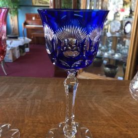 Blue Bohemian Crystal Stemware Goblet