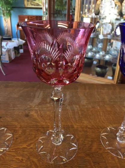 Pink Bohemian Crystal Stemware Goblet