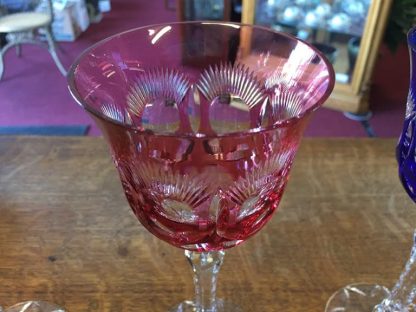 Pink Bohemian Crystal Stemware Goblet