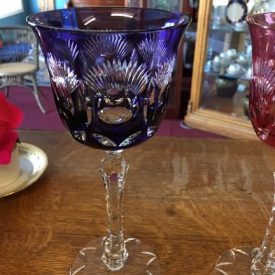 Purple Bohemian Crystal Stemware Goblet