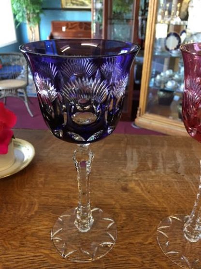 Purple Bohemian Crystal Stemware Goblet