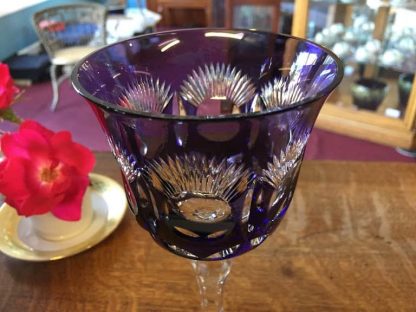 Purple Bohemian Crystal Stemware Goblet