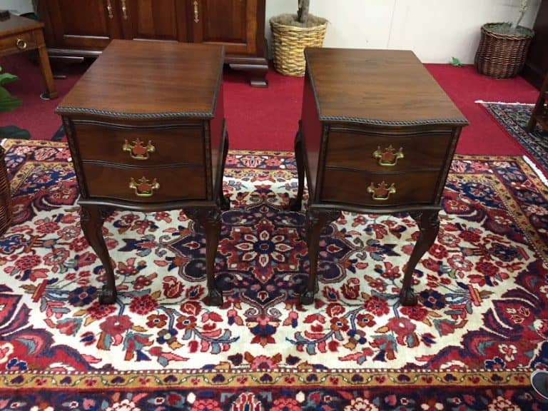 Mahogany Ball and Claw Foot Nightstands