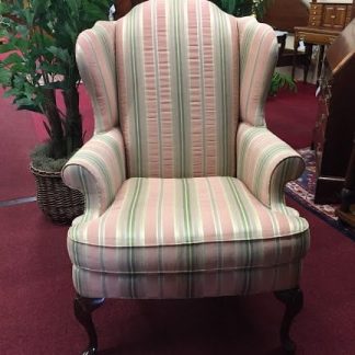 Sherrill Furniture Striped Wing Back Chair