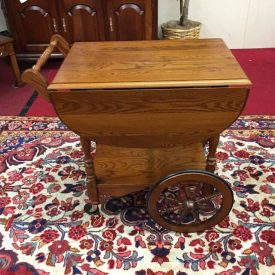 Vintage Oak Tea Cart