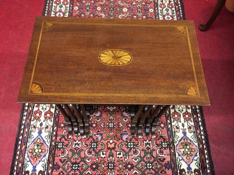 Mahogany Inlaid Nesting Tables