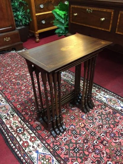 Mahogany Inlaid Nesting Tables