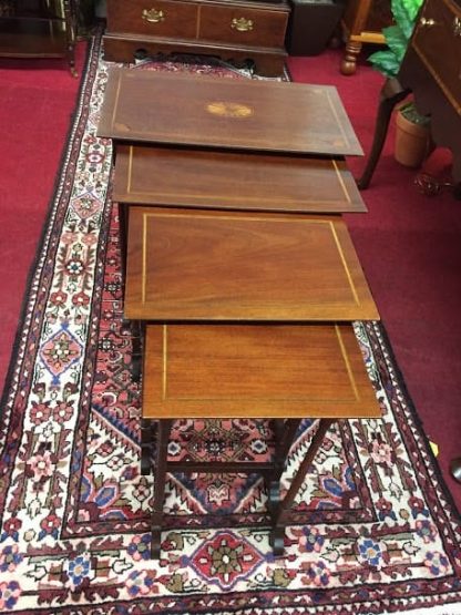 Mahogany Inlaid Nesting Tables