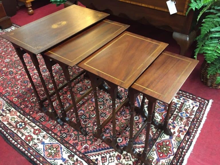 Mahogany Inlaid Nesting Tables