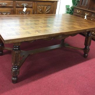 Oak Parquet Top Dining Table