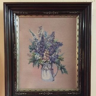 Antique Walnut Frame with Needlework Picture