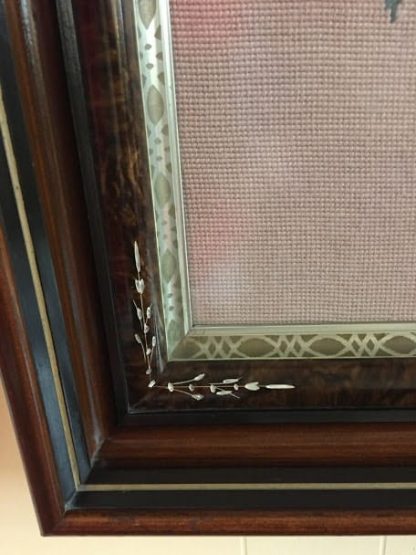 Antique Walnut Frame with Needlework Picture