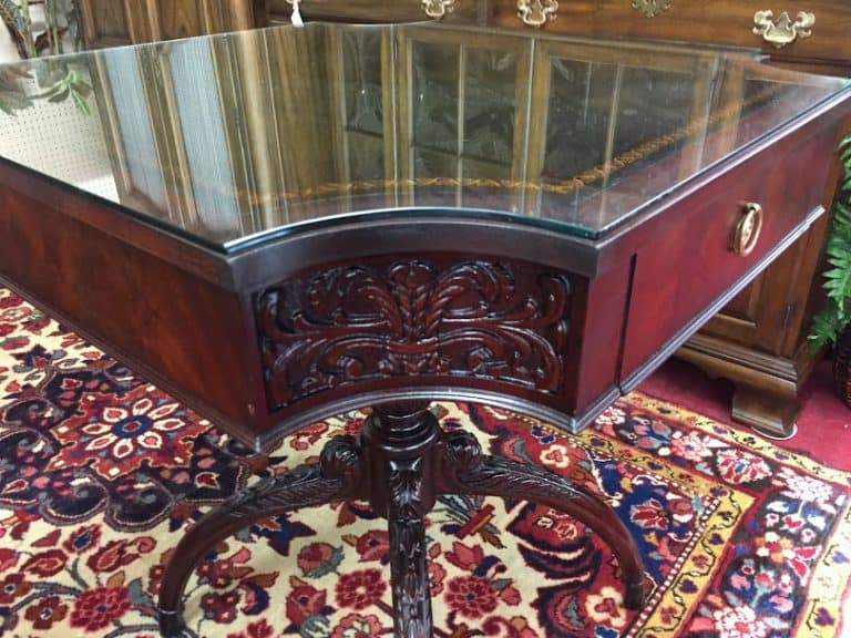 Leather Top Mahogany Center Table