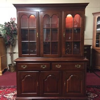 Colonial Cherry Lighted China Cabinet