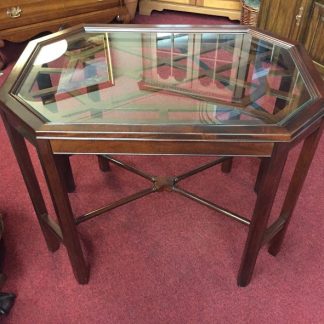 Mahogany Center Table with Glass Top