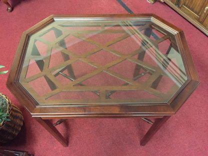 Mahogany Center Table with Glass Top