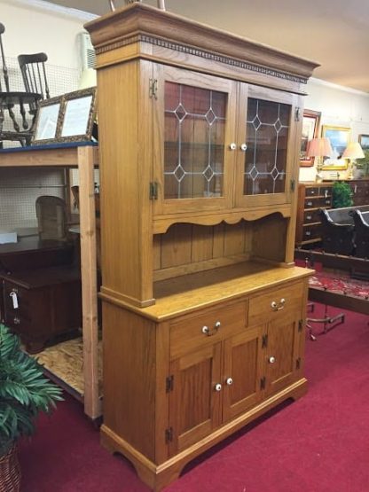 Oak Lighted China Cabinet