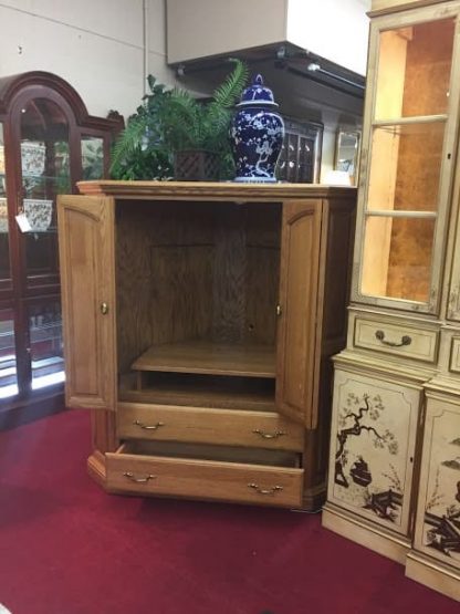 Oak Corner Media Cabinet