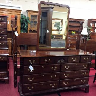 Statton Cherry Dresser with Hanging Wall Mirror