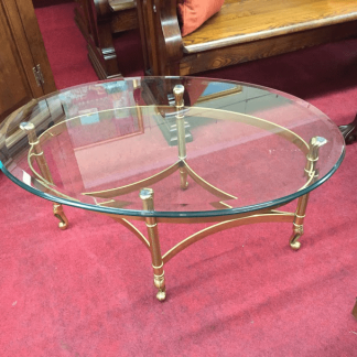 Vintage Glass Top Coffee Table