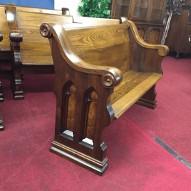 Antique Walnut and Ash Church Pew - 4 ft 7"