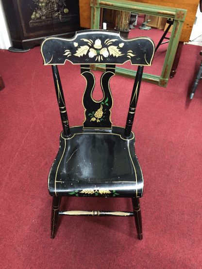 Vintage Stenciled Plank Bottom Chair